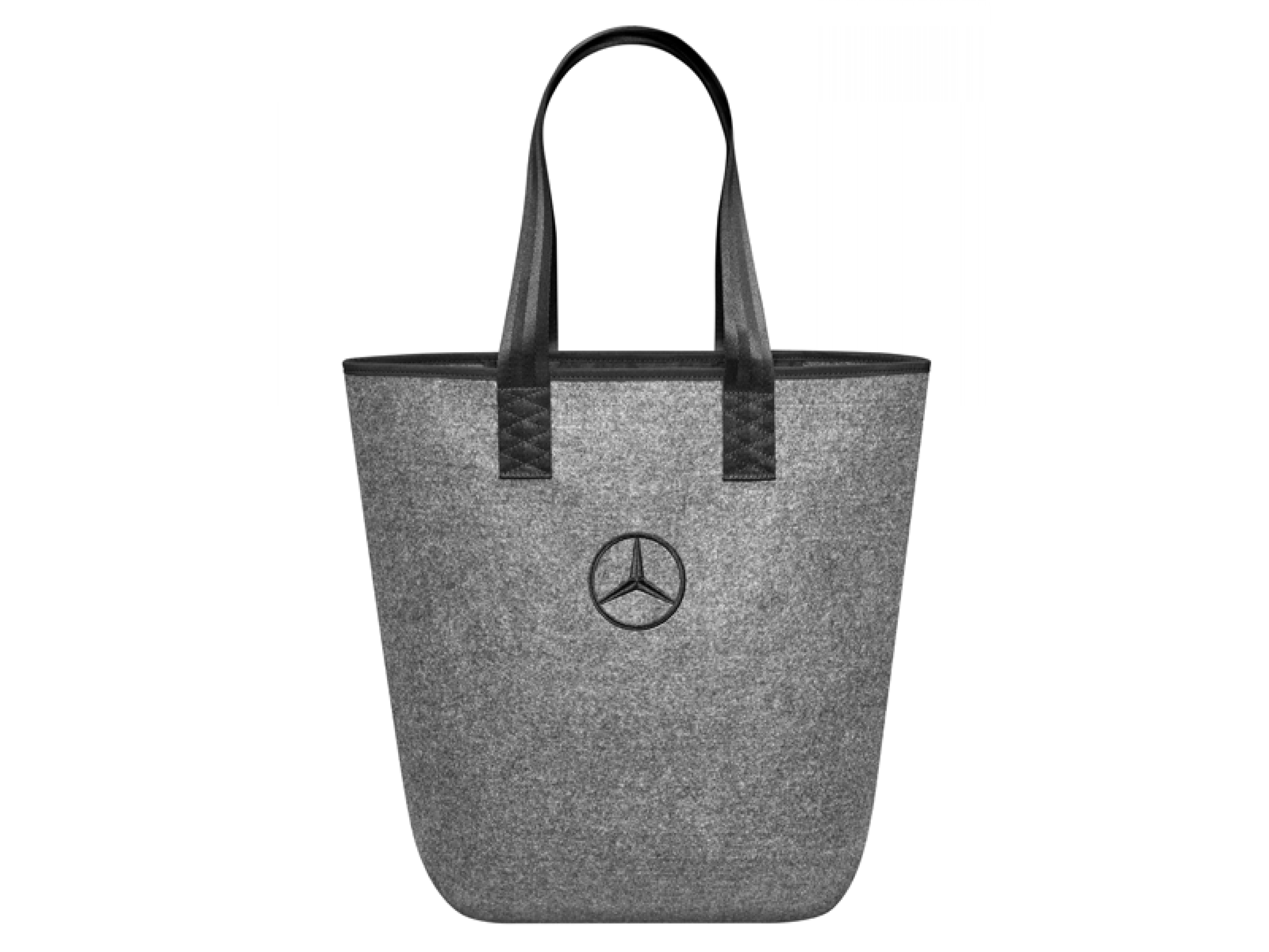 Einkaufstasche Shopper grau / schwarz Filz mit gesticktem Stern B66952989